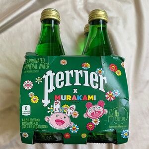 Limited Edition Takashi Murakami Perrier | 4 pack Perrier Glass Bottle 330mL